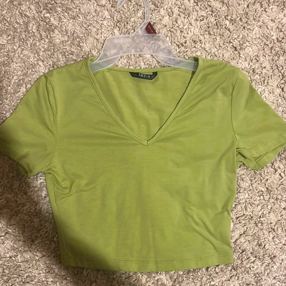 Green crop top